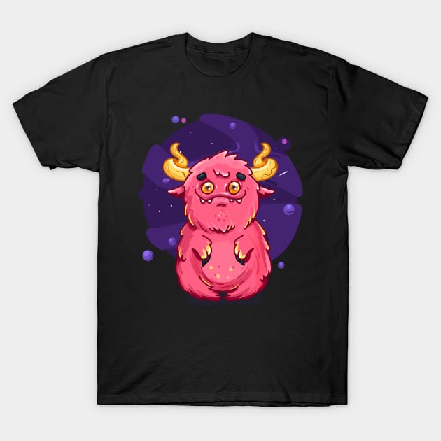 Cute Burly Friendly Pink Monster T-Shirt by PosterpartyCo